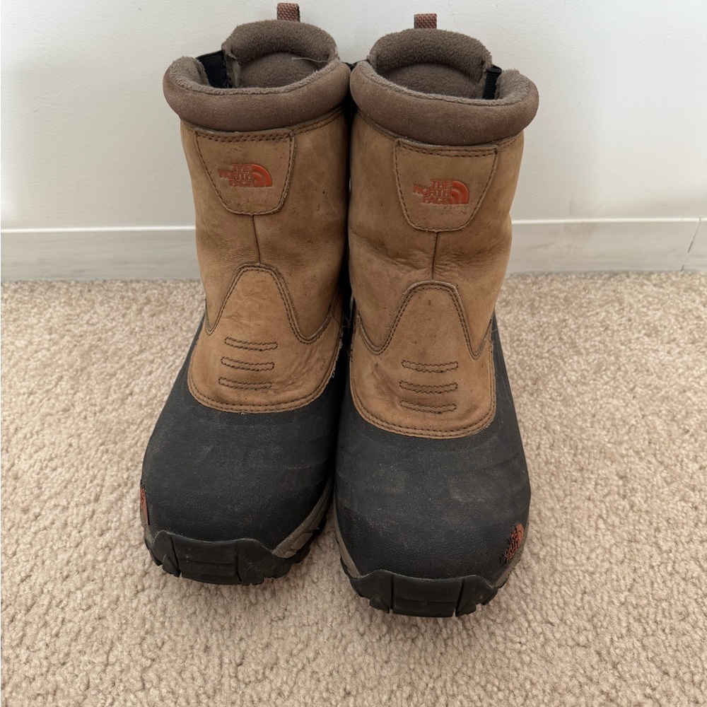 The North Face Tan and Black Winter Boots